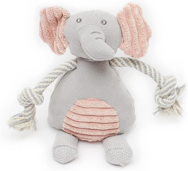 Pet London Rope Plush Dog Tug Toy-Bear or Elephant-great for puppy or small dog (Elephant)
