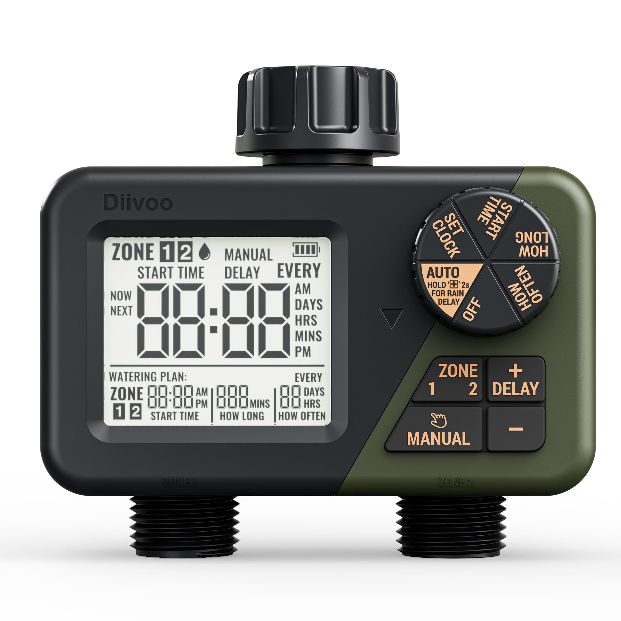 Snapklik.com : Diivoo Sprinkler Timer 2 Zone, Programmable Water Hose ...