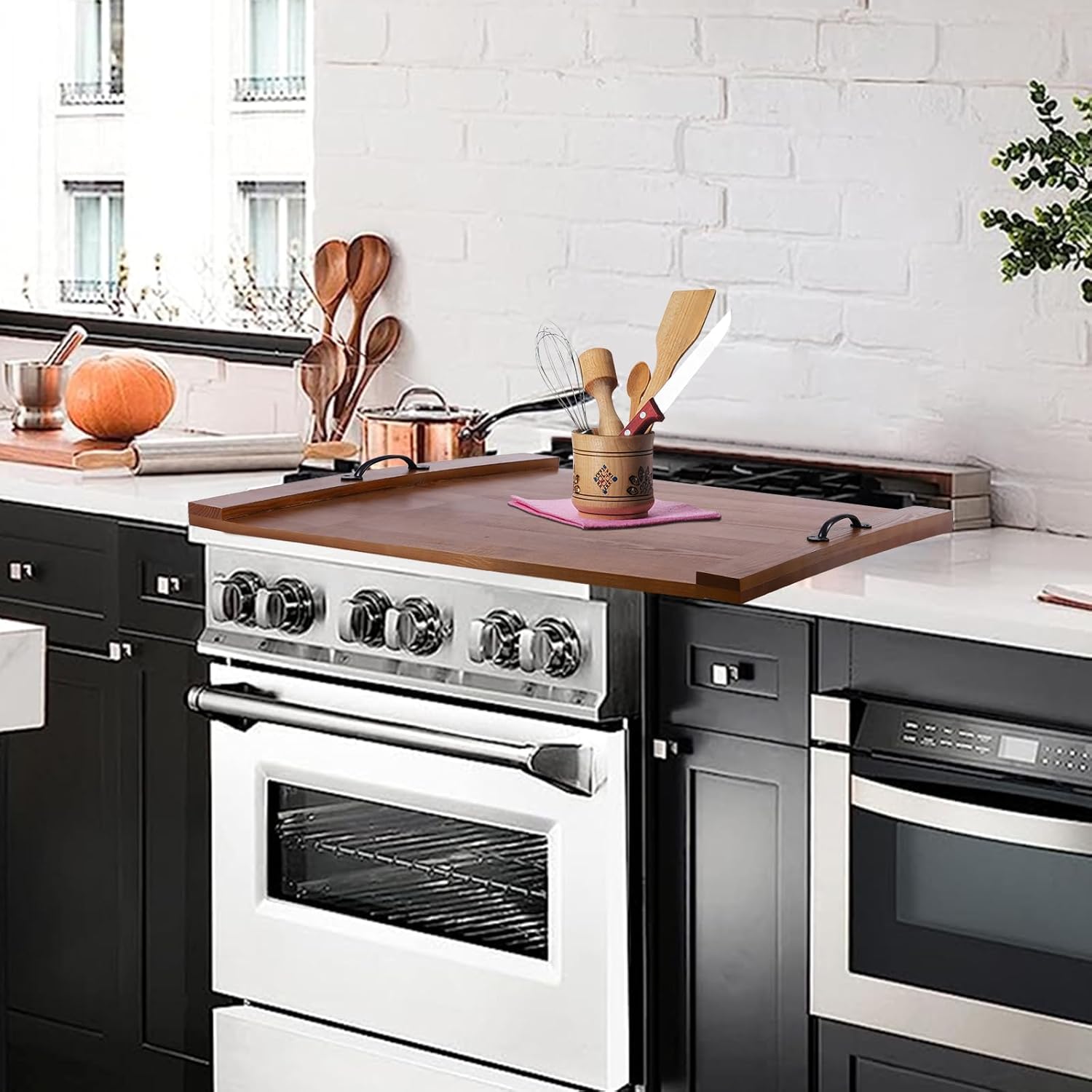 MeiMeiDa Noodle Board Stove Cover, 30 x 22 Inch Stove Top Cover Board with Handles,Wooden Stove Cover for Gas Stove Top and Electric Stove Top (30 x 22 x 1.2 Inches)