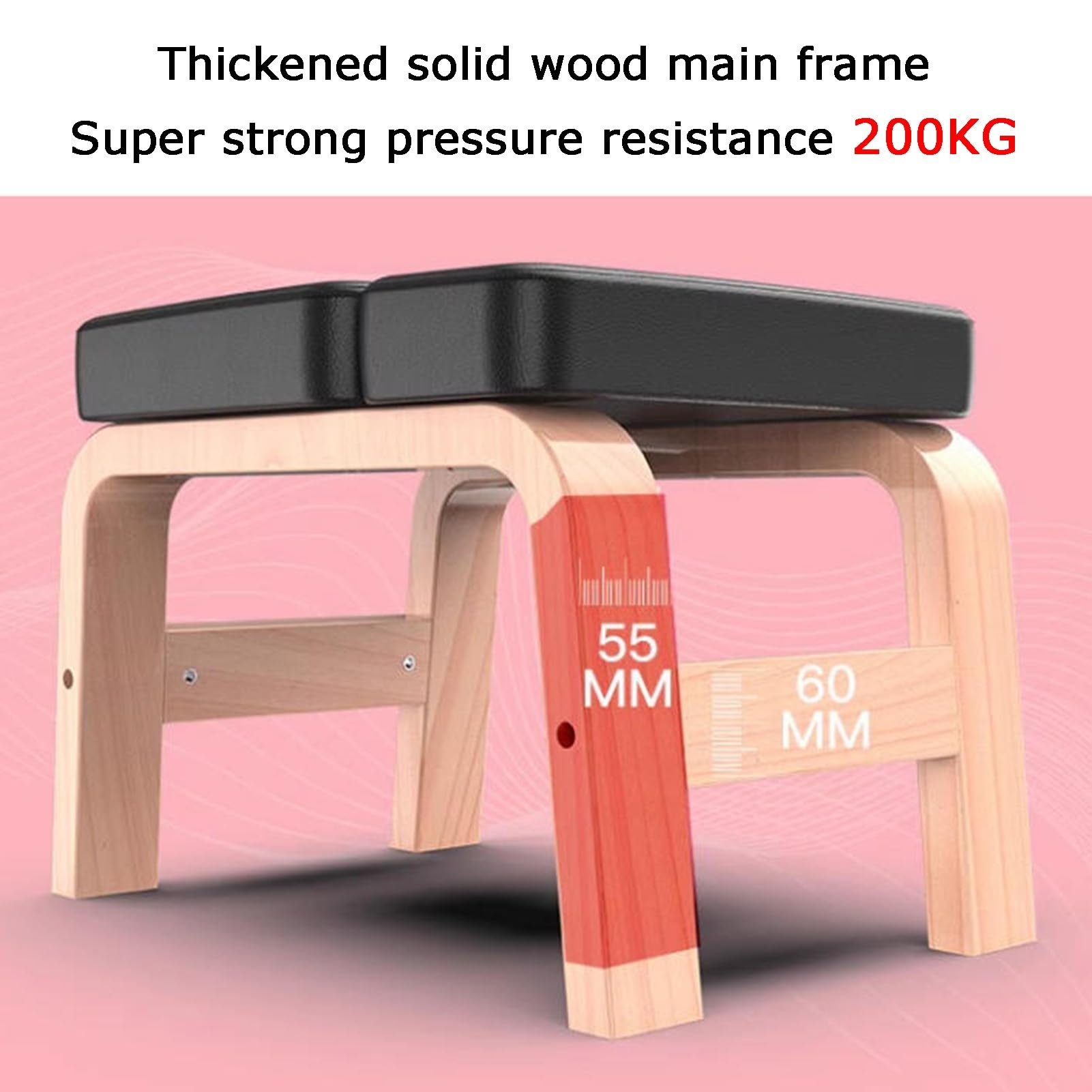 Sedia For Inversione For Yoga Da Palestra, Panca For Yoga A Forma Di U In Legno, Sgabello For Poggiatesta For Allenatore Con Piedi, Morbido Cuscino Del Sedile