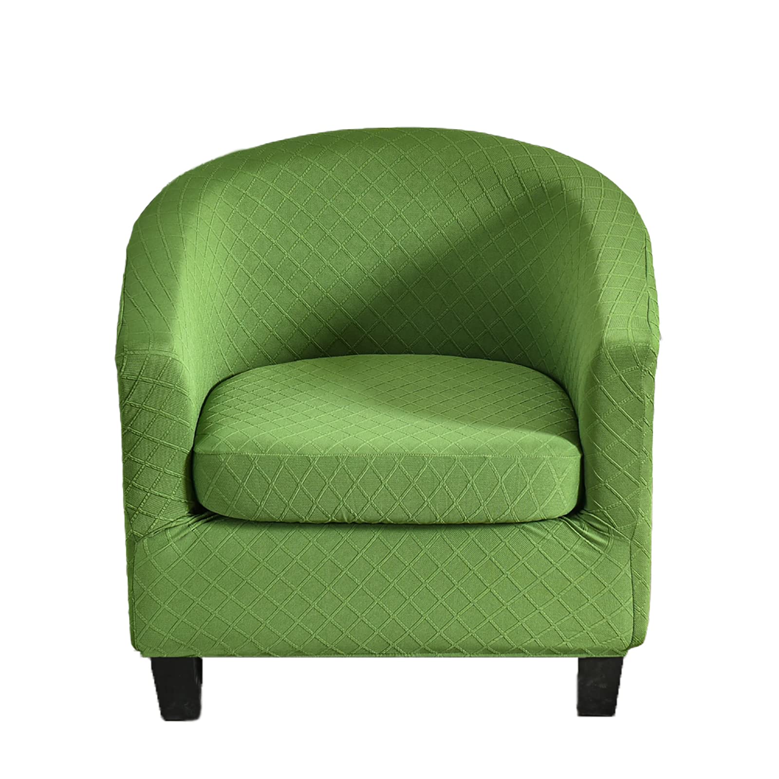Fundas para sillón club jacquard elásticas y protector de mueble verde
