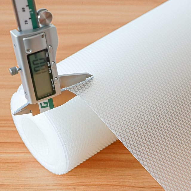 Drawer Liners, Hersvin 60cmx500cm Kitchen Shelf Liners Non-Adhesive Cabinet Mats Cupboard Protector EVA Plastic Lining Waterproof Washable Wipeable Anti-Slip Mats (Transparent Diamond)
