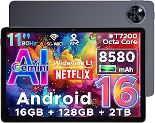 DOOGEE U11 Tablet Android 16, 16 GB RAM+128 GB ROM/2TB TF Octa-Core Tablets PC, bateria 8580 mAh Tablet de 11 polegadas,...