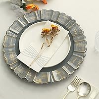 Vista 62 de Efavormart 6 Pack 13" Gold Acrylic Plastic Dinner Plate Chargers With Gold Brushed Wavy Scalloped Rim