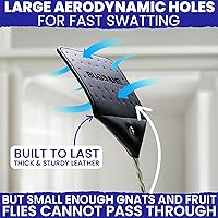 Vista 4 de 2 Matamoscas de cuero para interiores. Mango largo, mata moscas manual de alta resistencia paquete múltiple. Matamoscas de alta resistencia paquete