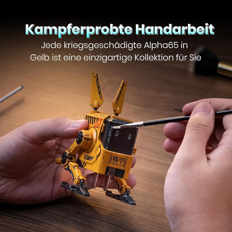 GravaStar Alpha 65W Robot GaN USB-C Töltő - 3 Portos Gyorstöltő iPhone, MacBook, Steam Deck Készülékekhez - Sárga Mecha Dizájn
