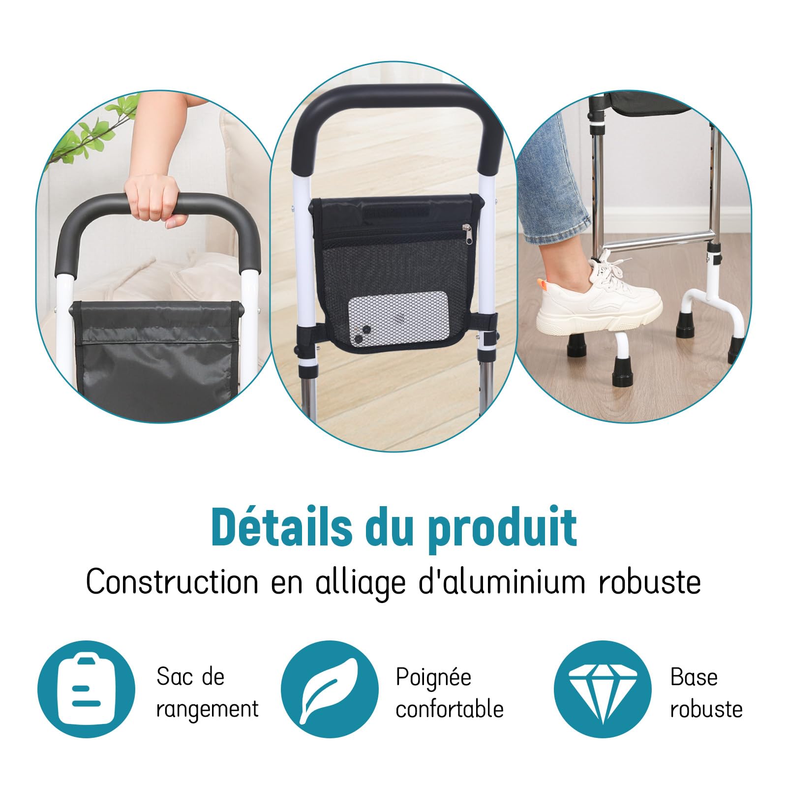 Aide au redressement des personnes âgées - Aide au lever du lit, des toilettes, du sol et du canapé - Aide à la stabilité