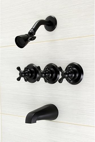 Miniatura 7 de Kingston Brass KB230AX - Grifo victoriano para bañera y ducha, negro mate, 72 x 8 x 7.38 pulgadas