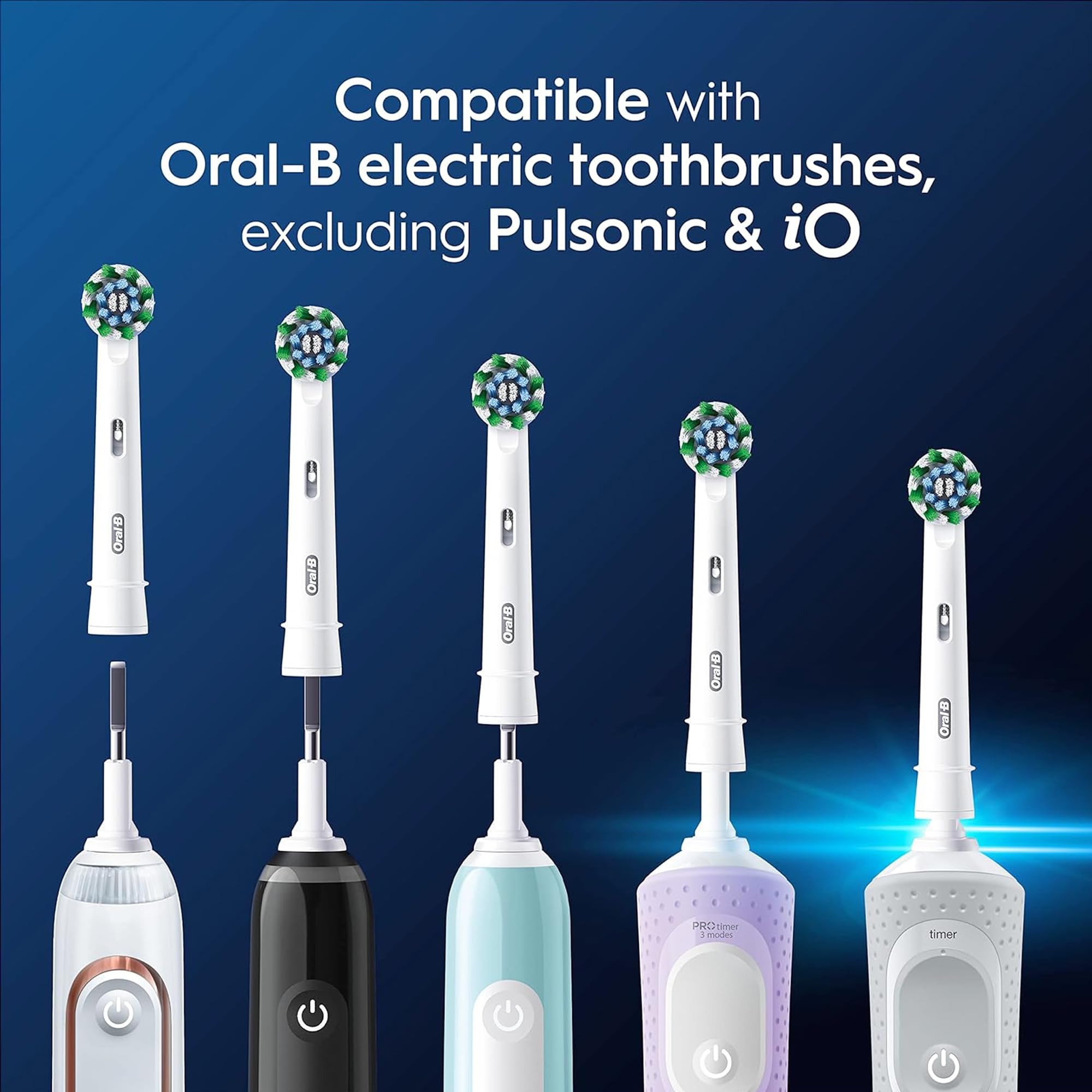 Oral-B Testine di Ricambio Pro, Cross Action, Nere, 10 Ricambi - 10 Testine di Ricambio per Spazzolino Elettrico, Autentiche, Setole Angolate che si Adattano a ogni Dente per una Pulizia Profonda