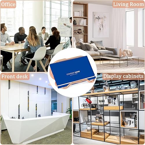 Miniatura 7 de ROPCIA Paquete de 2 tarjeteros para escritorio, pantalla de tarjetas de visita de metal, soporte para tarjetas de visita de escritorio para