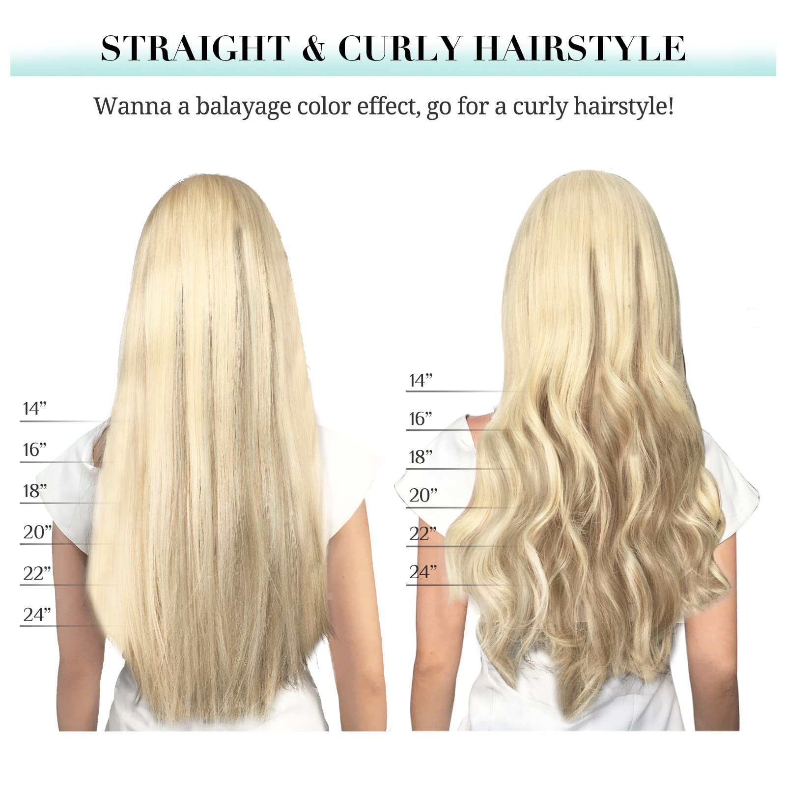 DOORES Dopinki do włosów z prawdziwych włosów, brudny blond, pasemka blady blond, 30 cm, 12 cali, 7 sztuk, 80 g, doczepiane włosy Remy, przedłużenie włosów, gładkie, na całą głowę, prawdziwe włosy