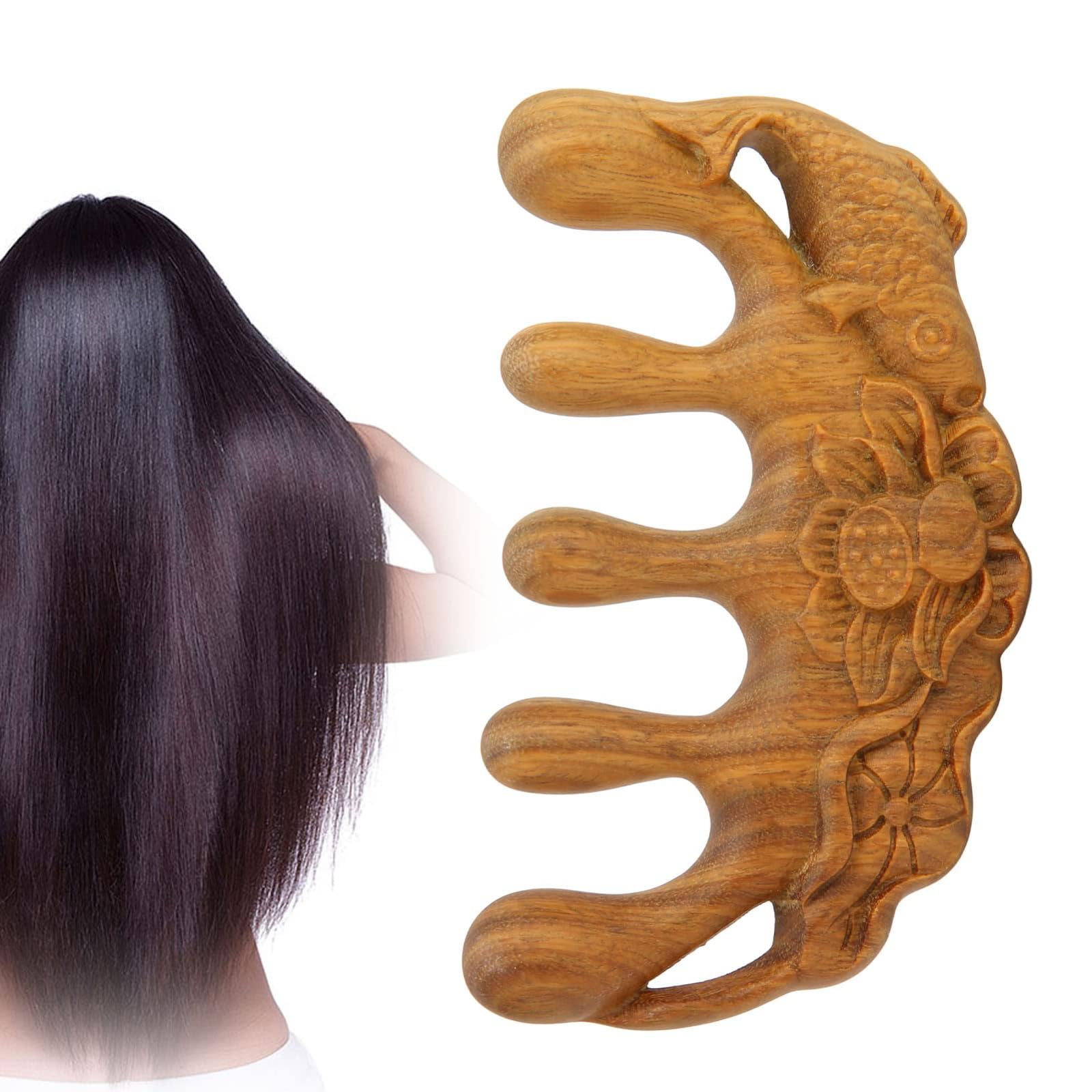 Tubayia Holzkamm Antistatisch – Aus Buchsbaum, Breite & Feine Zähne, Für Haare & Kopfhaut-Massage