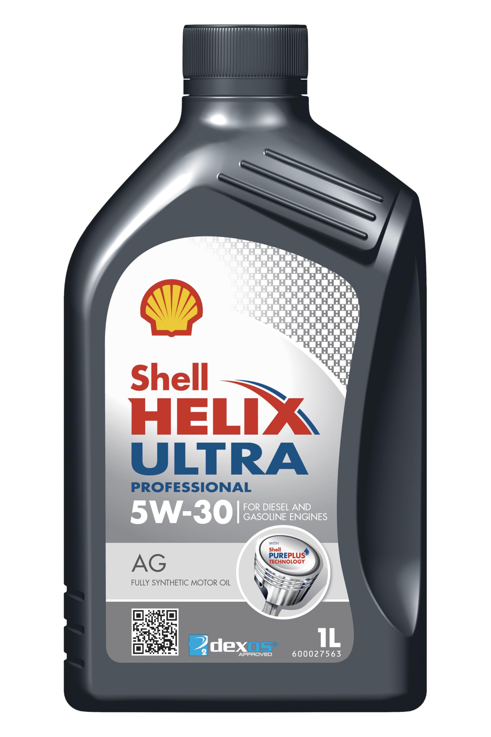 Shell Helix Ultra Professional AG, 5W-30 Fully Synthetic Motor Oil, For Diesel and Gasoline Engines, 1 L