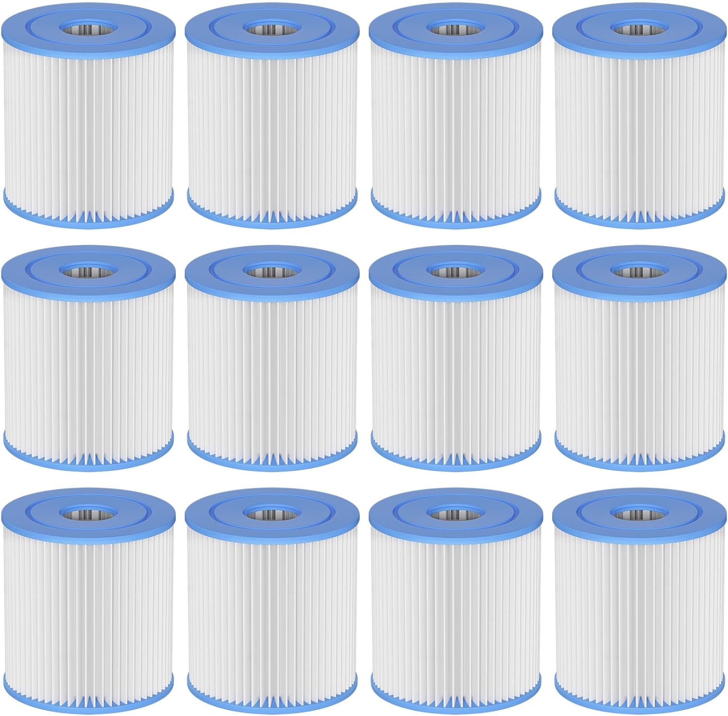 Type I Pool Filter Cartridge 58093 Compatible with Summer Waves Type I P53RX0330000 / P53FX0330000 for 300/330 Gal/H Filter Above Ground Pool Pump (12 Pack)