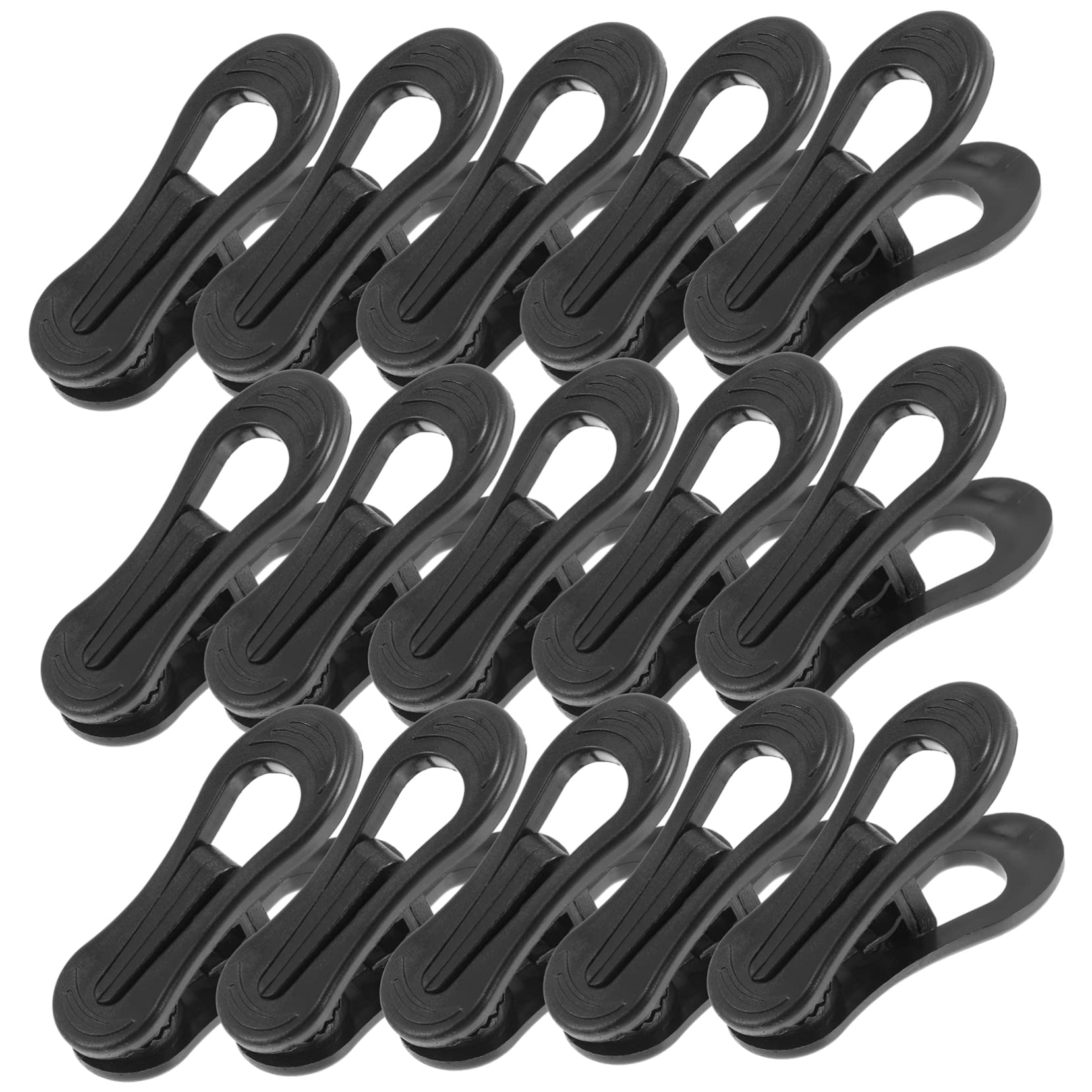 50 Stück Schwarzer Kleiderbügelclips aus Kunststoff mit Starker Klemmkraft und Flexibler Gleitfunktion für Wäscheleinen und Kleiderschrank im Außenbereich und Innenraum