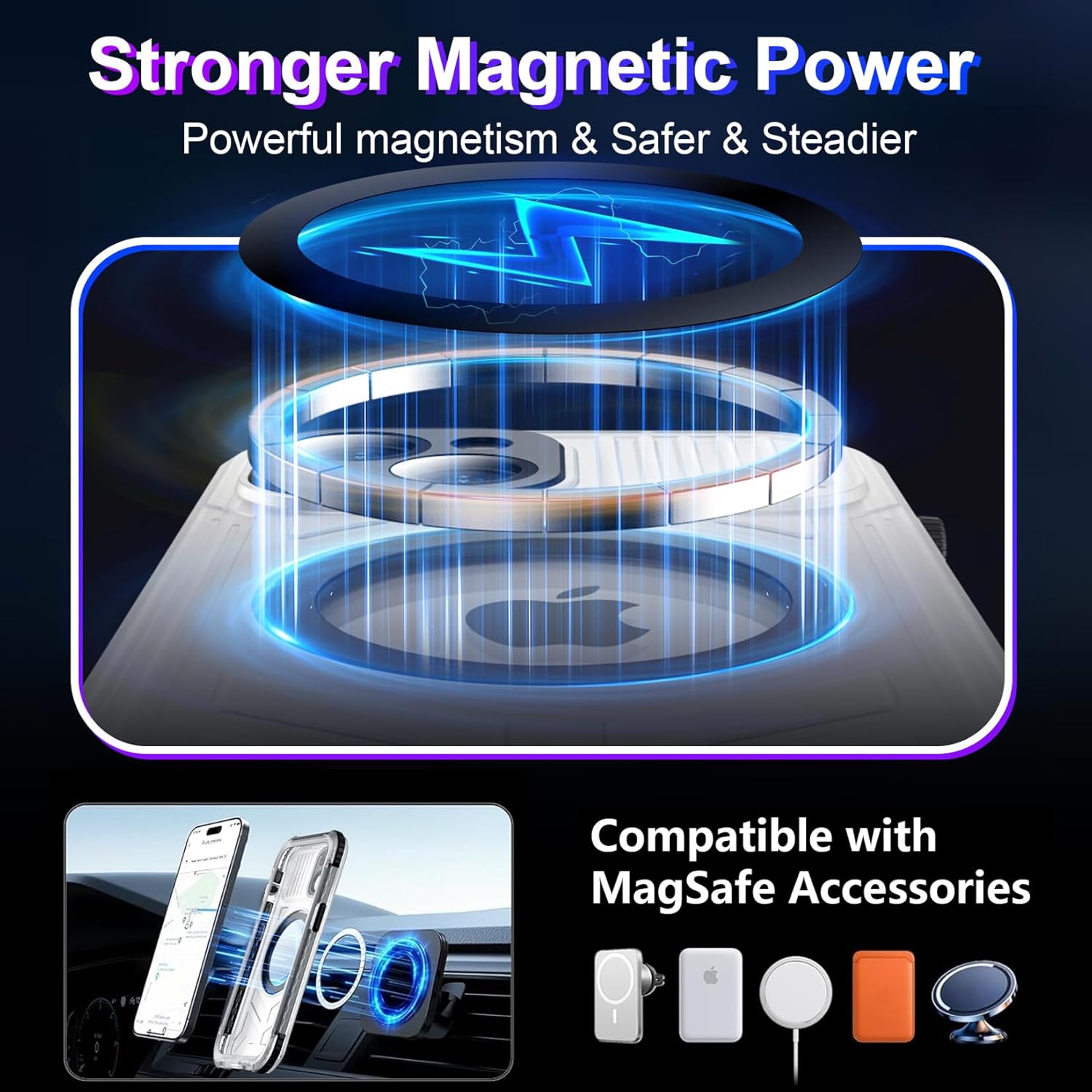 2024 Upgrade for iPhone 15 Case Waterproof,[Compatible With MagSafe][Built-in Screen&Camera Protector][Full Body Dropproof][IP68 Underwater][Clear Sound]Shockproof Phone Case 6.1"Black/Clear - Image 3