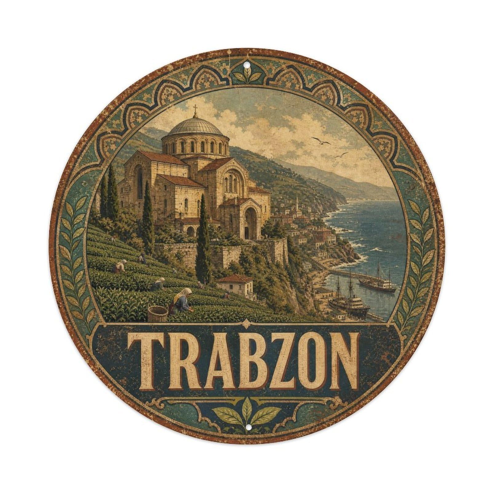 Trabzon Uzungol Mosque Rust2 Pilgrimage Turkey Vintage Metal Tin Sign