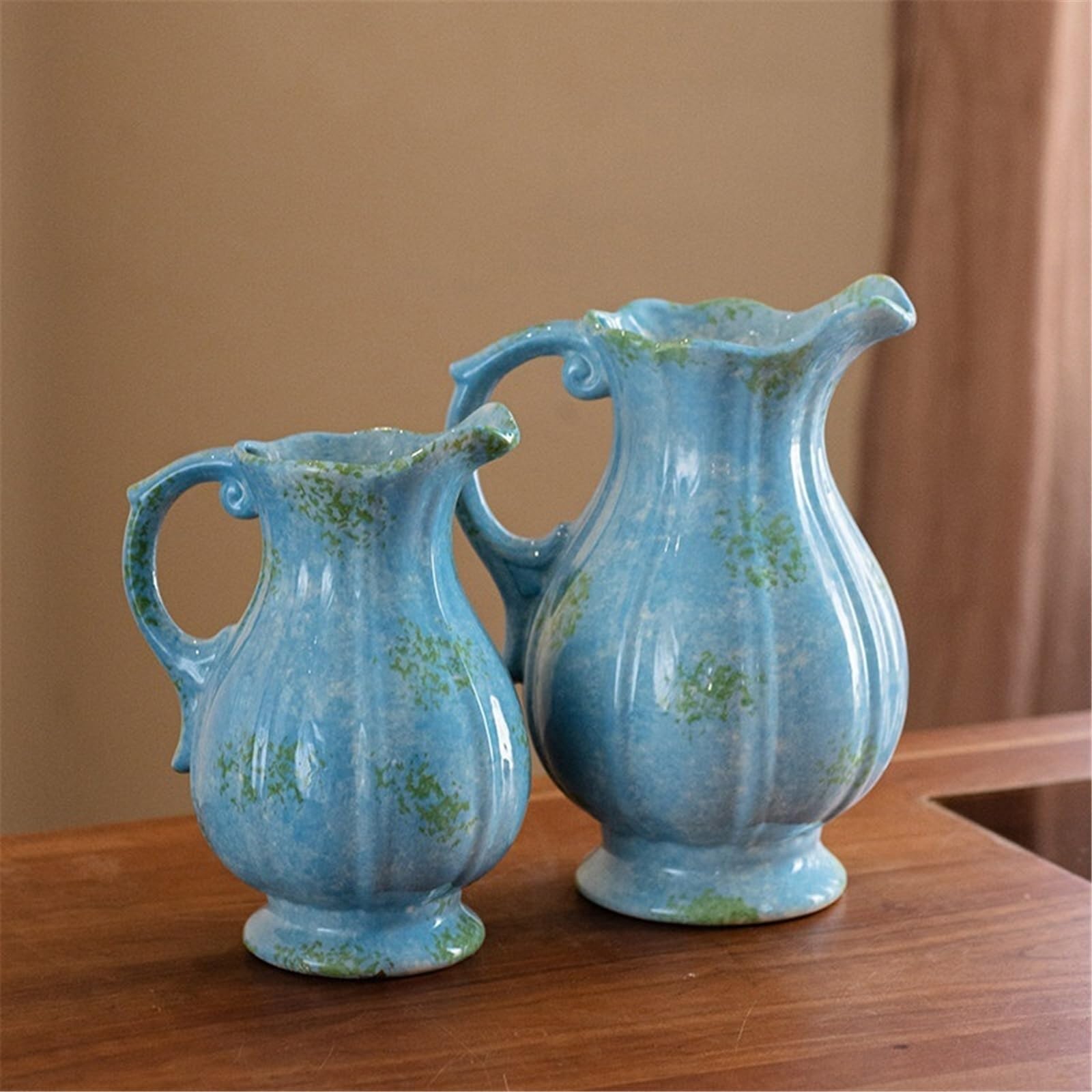 Dekoration Vintage Blaue Krugvase aus Keramik