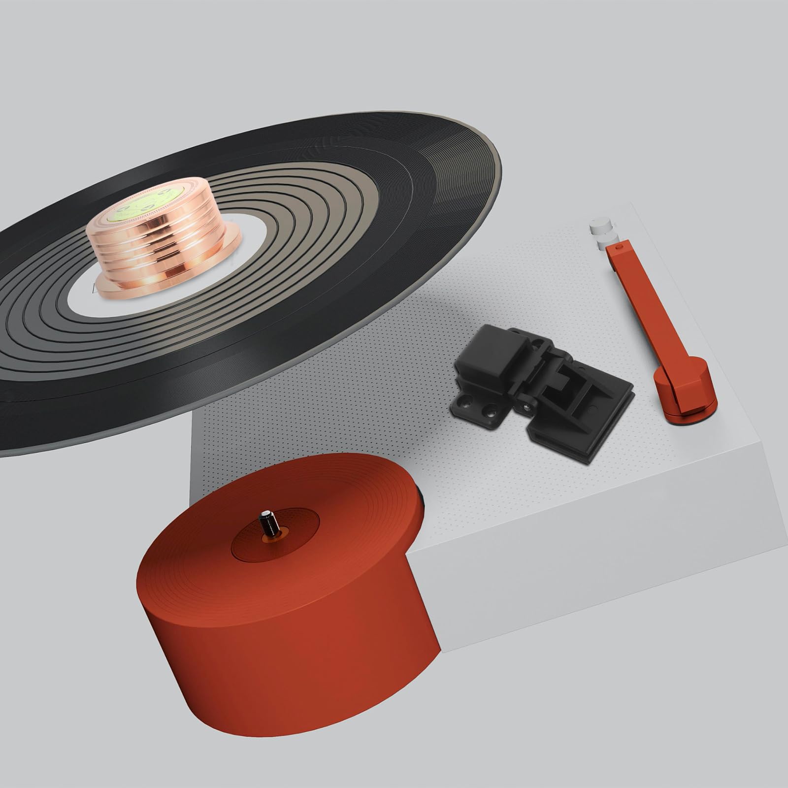 UKCOCO Charnières et Compatibilité Noires en Plastique Structure Stable pour Couvercle Anti-poussière de Platine Vinyle pour Installation Audio Domestique