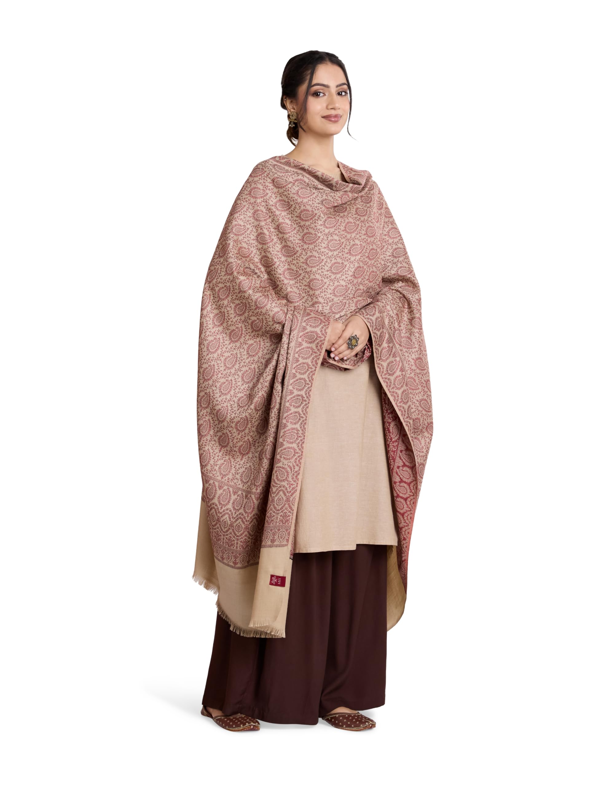 Women Premium Kashmiri Shawl | Heritage Royal Weave Design | Soft Feel Winter Ethnic Wrap (Size: 102 X 208 CM)-image-33