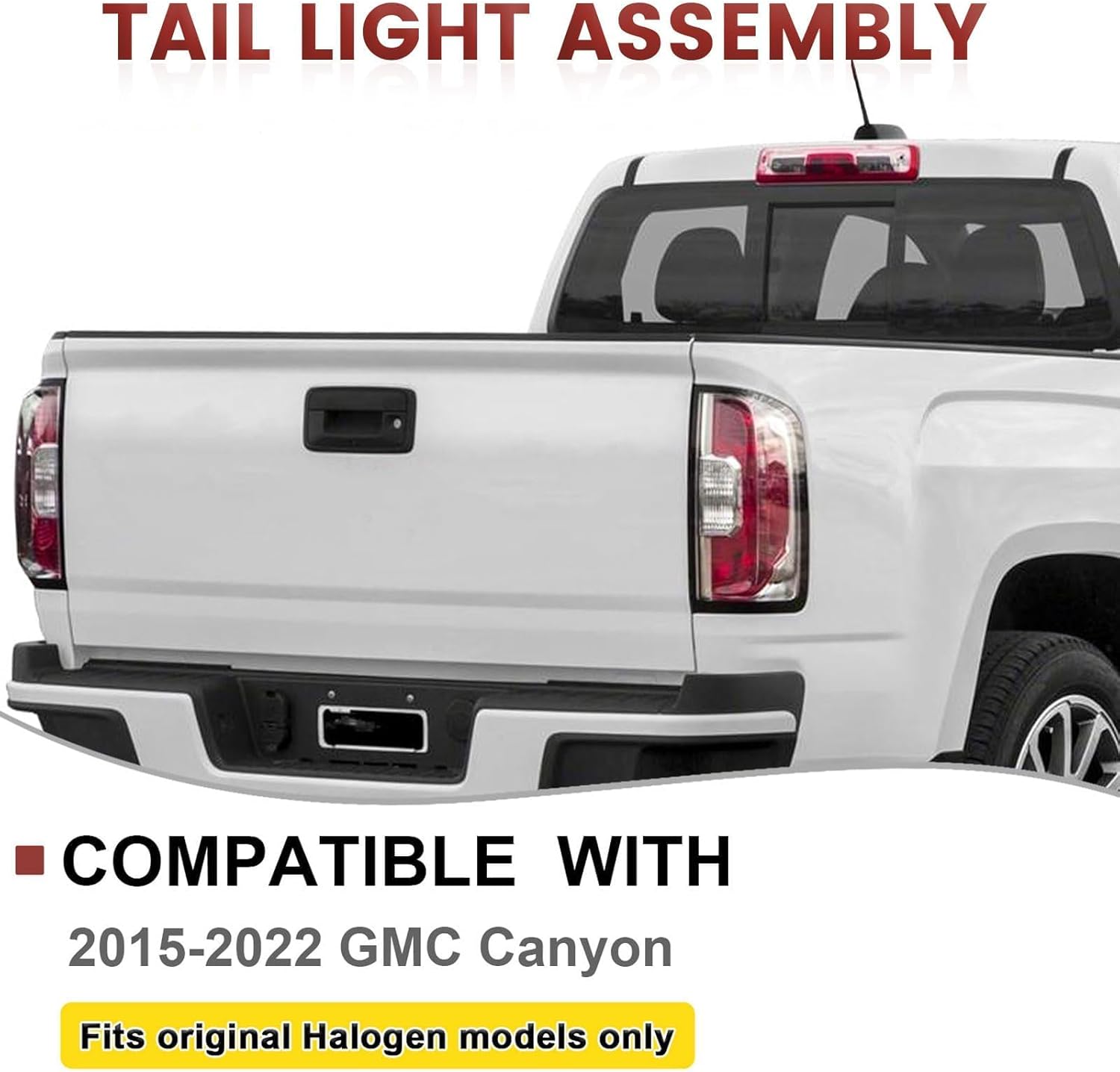 Tail Lights Assembly Compatible with 2015-2022 GMC Canyon,Right Passenger Side Rear Light Taillights Replacement # 84328813 GM2801273