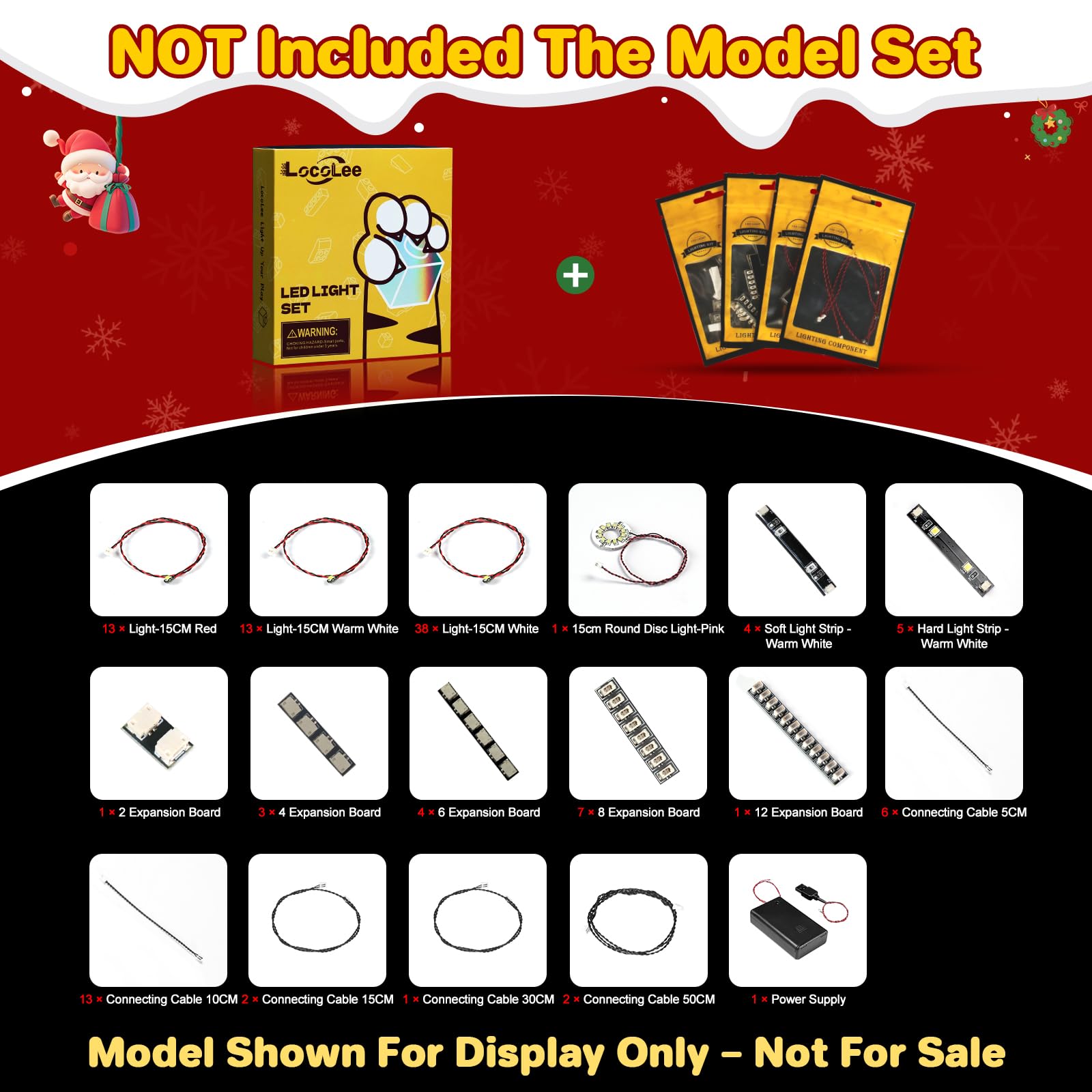 LocoLee Led Light Set Compatible with Lego 41843 Family Christmas Tree Decoration Led Decoration Lighting Kit Compatible with Lego 41843 Building Blocks Model,Only Lights Set,No Model - Image 3