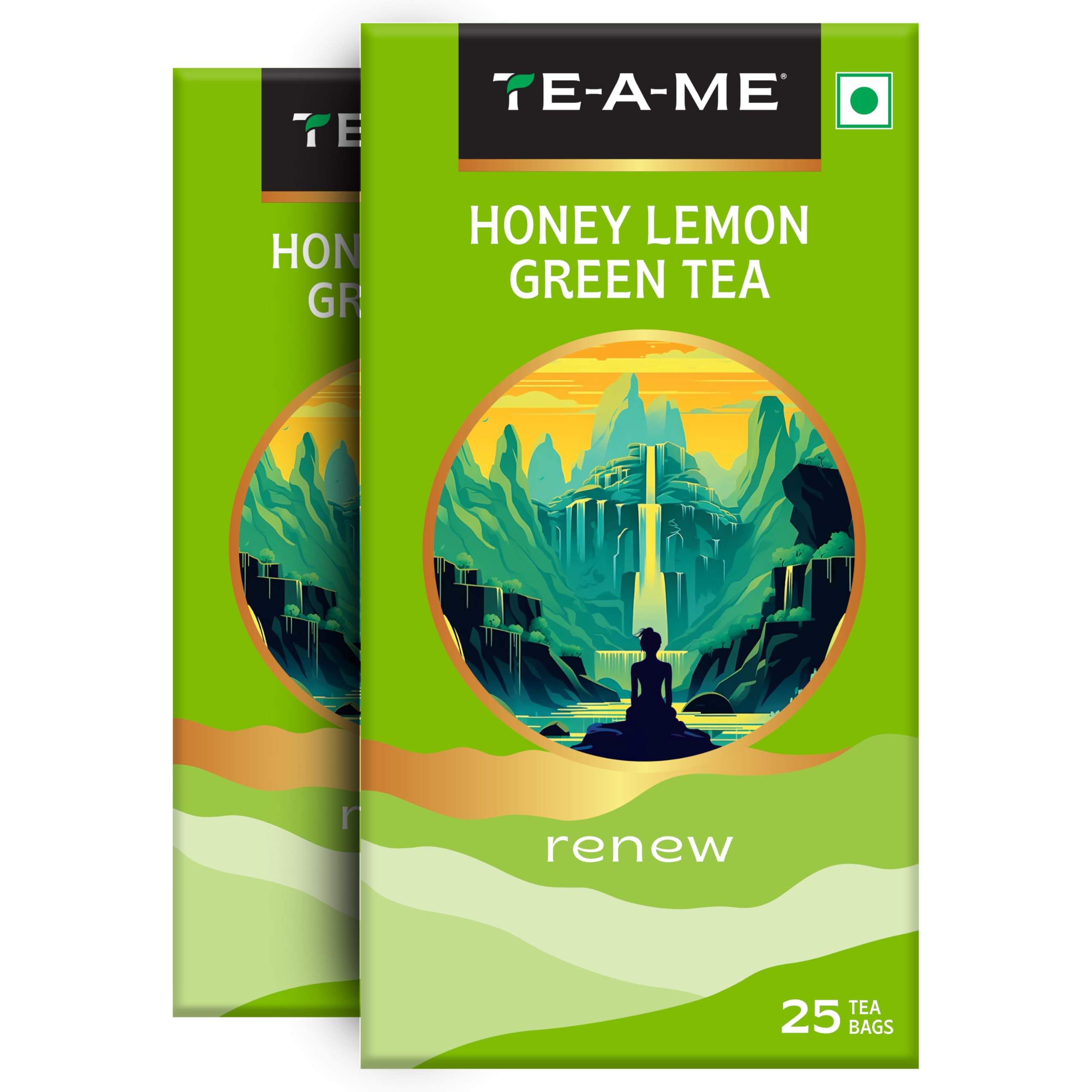 Green Tea – Honey Lemon, 25 Tea Bags (Pack of 2) | Honey Lemon Green Tea | 50 Tea Bags | Christmas Gift | New Year Gift