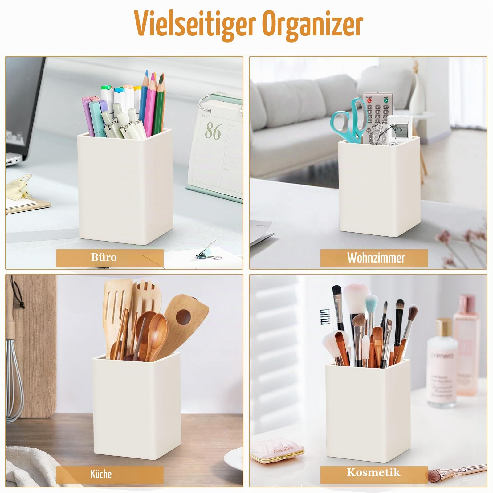Stifthalter für den Schreibtisch, Nordic Elegance, quadratischer Silikon-Stifthalter, weicher, minimalistischer Schreibtisch-Stiftehalter, wasserdicht, multifunktional, Bürobedarf für Zuhause, Kinder