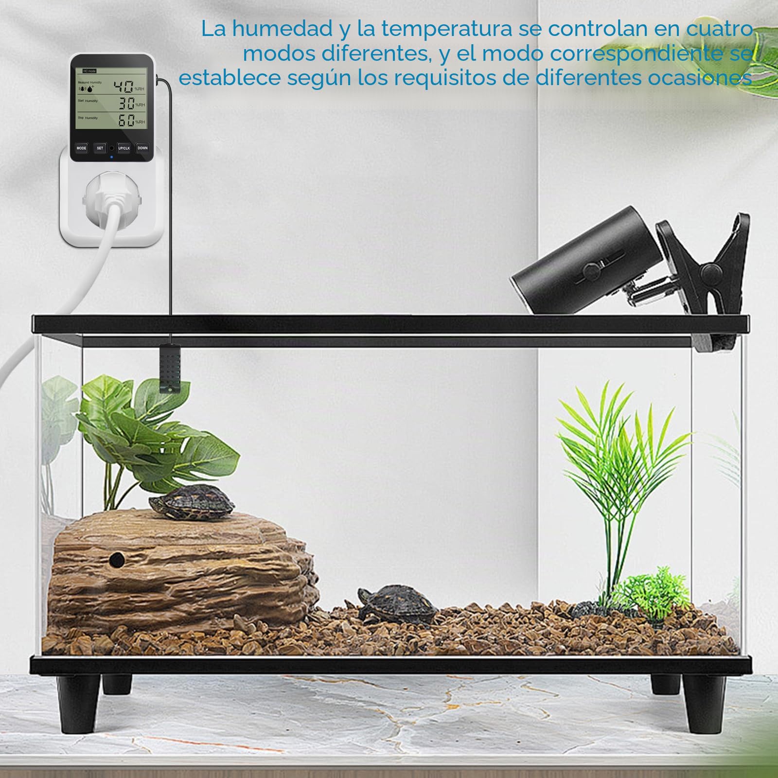 Regulador de humedad y temperatura, higrostato digital, toma de corriente 230 V, interruptor de temperatura con alarma