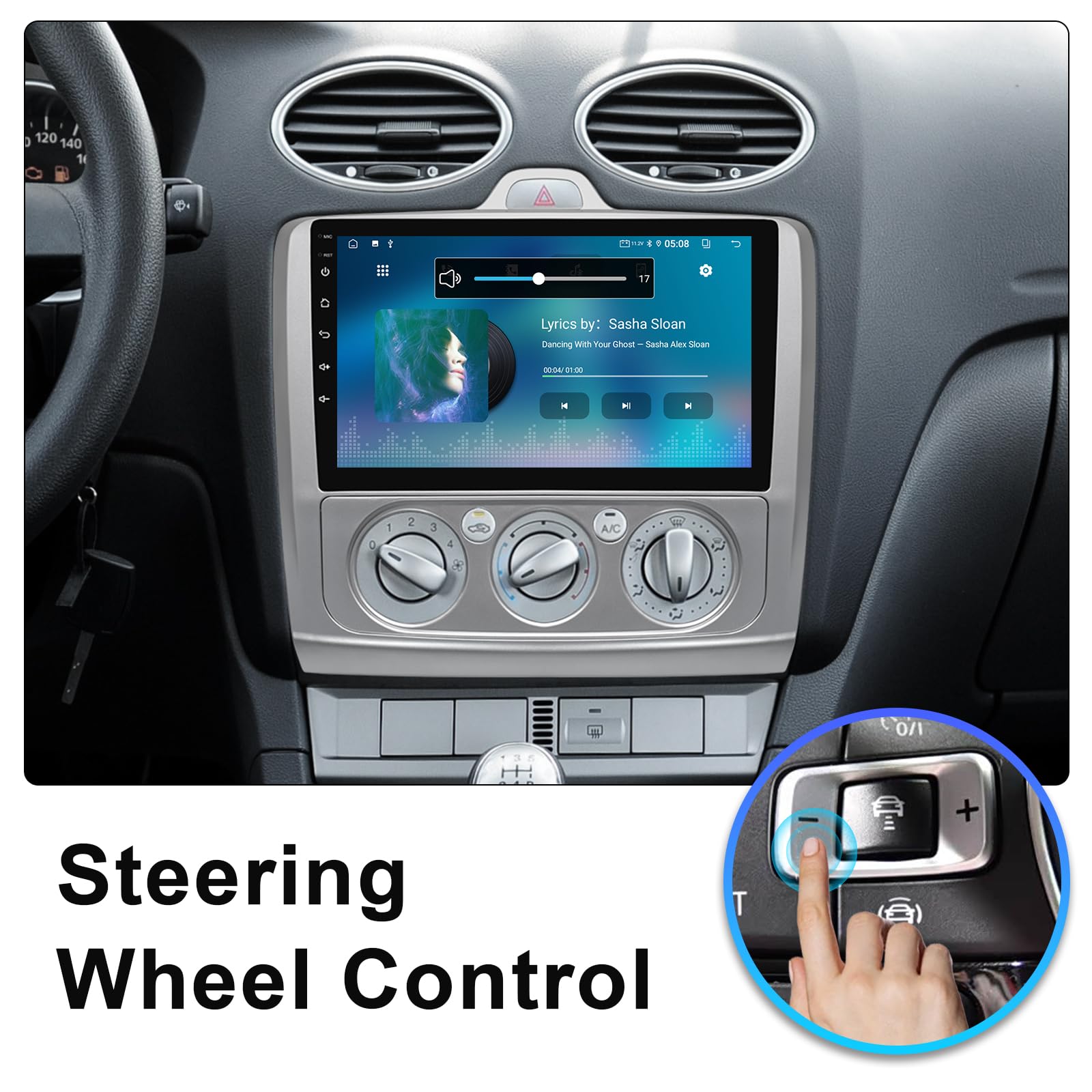 4G 64G Android 14 Car Multimedia Stereo Android Radio para Ford Focus Mk2 Mk3 Exi MT 2 3 2004-2011 Wireless Carplay Android Auto GPS Navigation WiFi Bluetooth SWC + Backup Camera — view 8