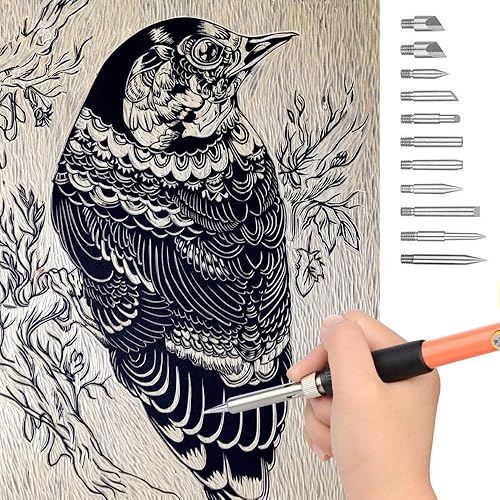 Miniatura 7 de ACRSIKR Kit de combustión de madera, pantalla LED, herramienta de combustión de madera, temperatura ajustable, kit de pluma pirográfica para