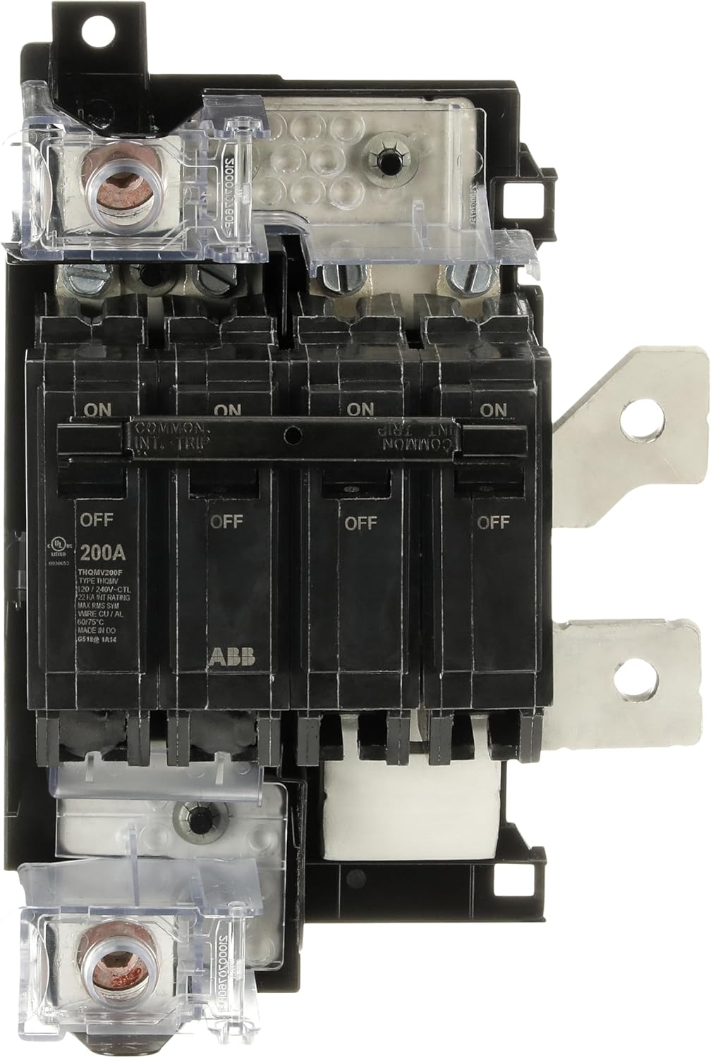 ABB THQMV200F 200A Main Breaker Kit • PowerMark Gold Compatible • 120/240V AC, 2-Pole, 22 kAIC • Includes Mounting Base • for Convertible Load Centers