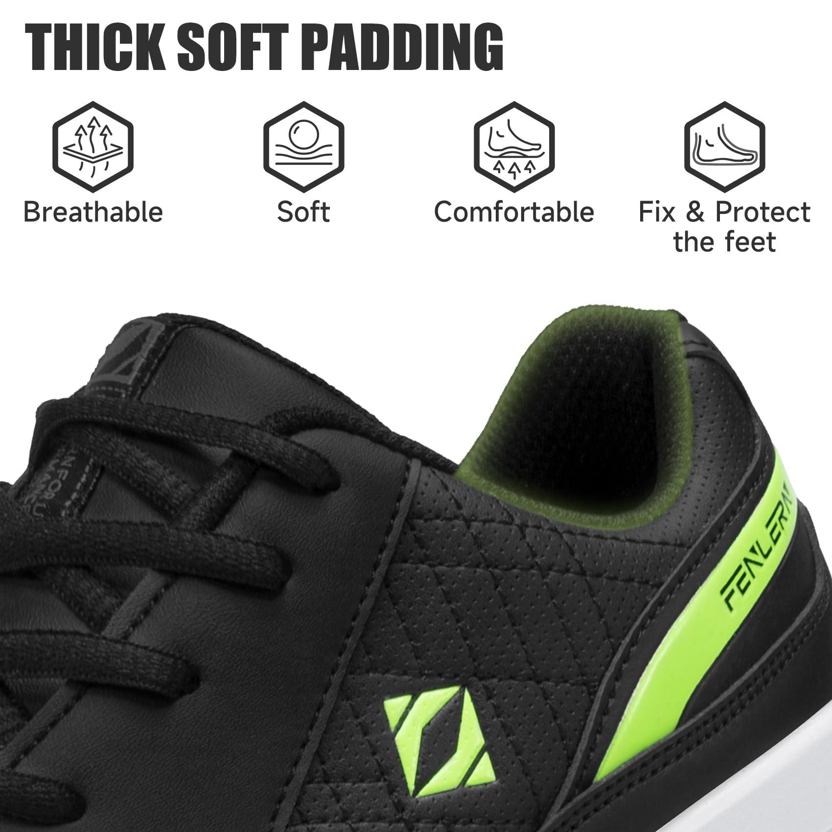 FENLERN Golfschuhe für Herren, mit Spikes, wasserdichtes Leder-Obermaterial, Dämpfung F006