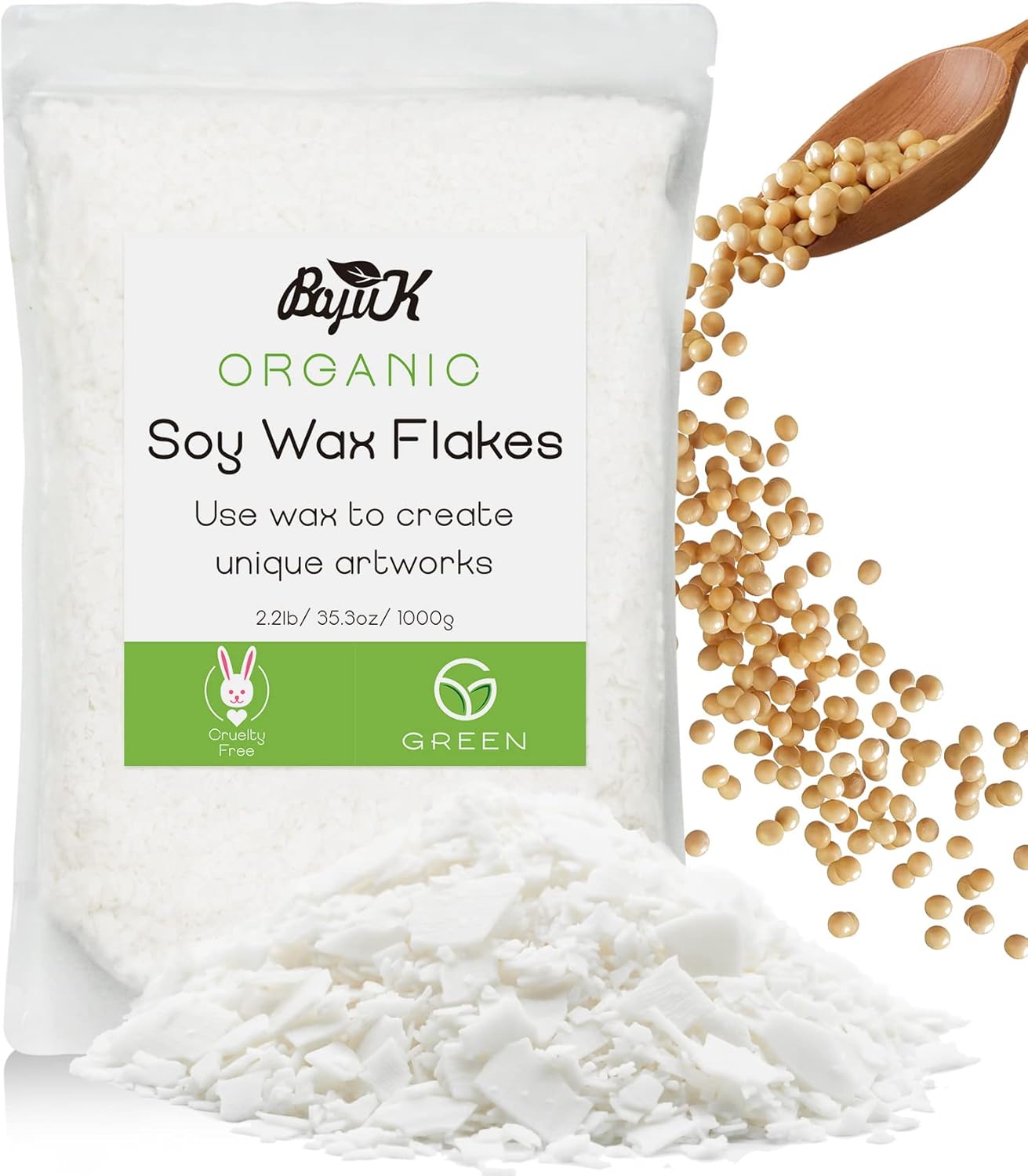 Soy Wax Flakes, BOYUJK Premium Natural Candle Wax, 100 Soy Wax for