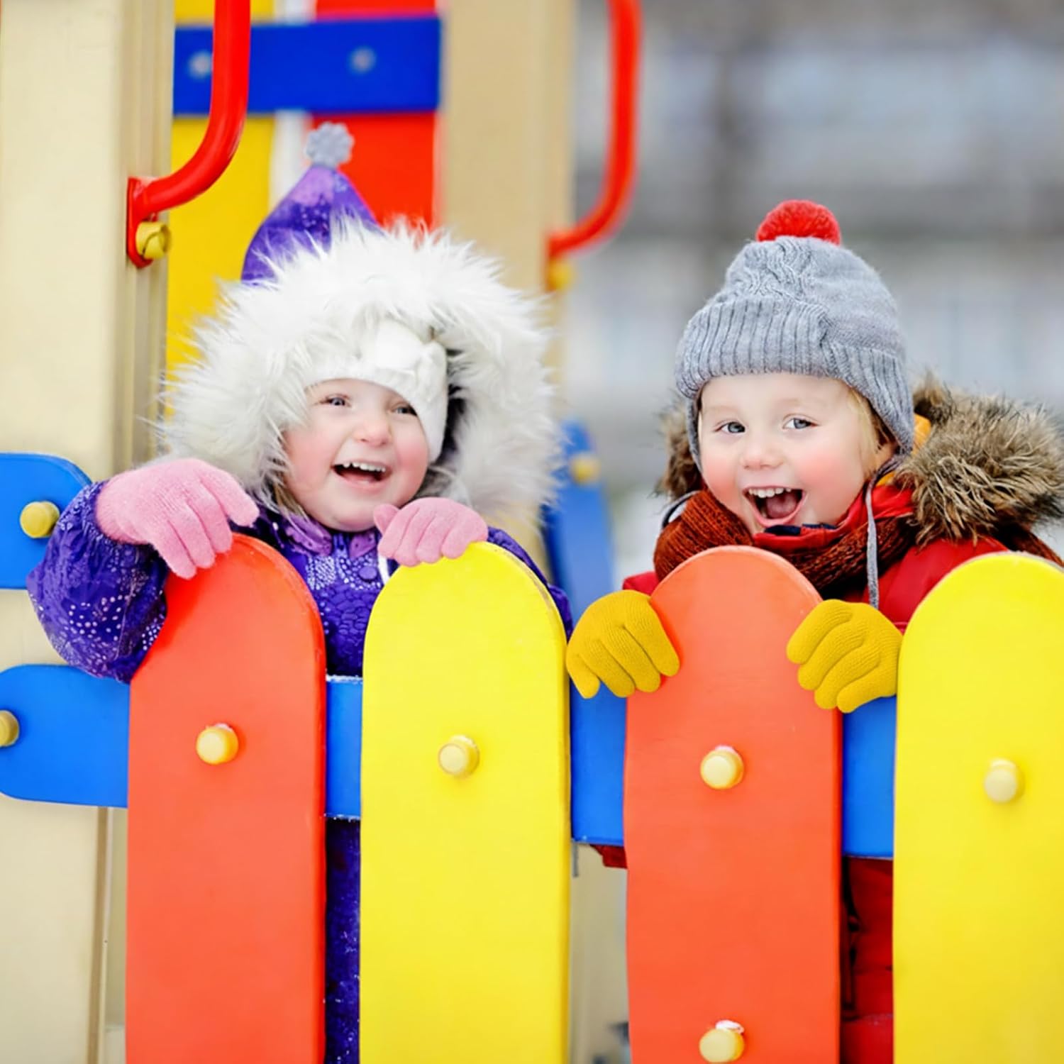 Coopay 12/24/48/100 Pairs Kids Winter Magic Gloves, Stretchy Full Finger Bulk Children Knitted Gloves for Boys Girls Student - Image 6