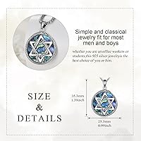 Vista 5 de KQF Collar con dije de estrella de David S925 de plata esterlina hexagrama gótico de huesos para hombre