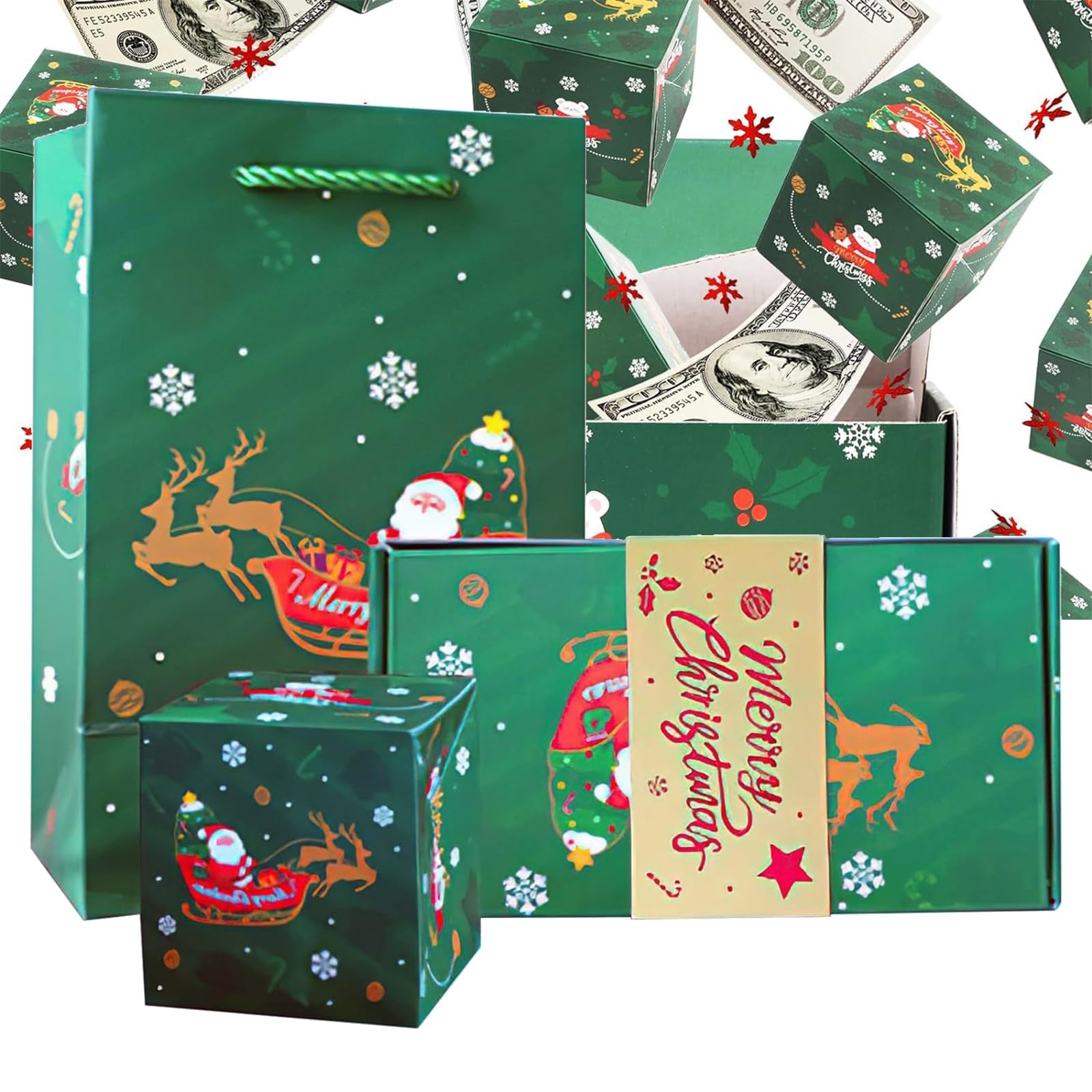 Weihnachts-Geldgeschenkbox Set - 10 Stück Pop-Up Explosionsboxen Für Bargeldgeschenke