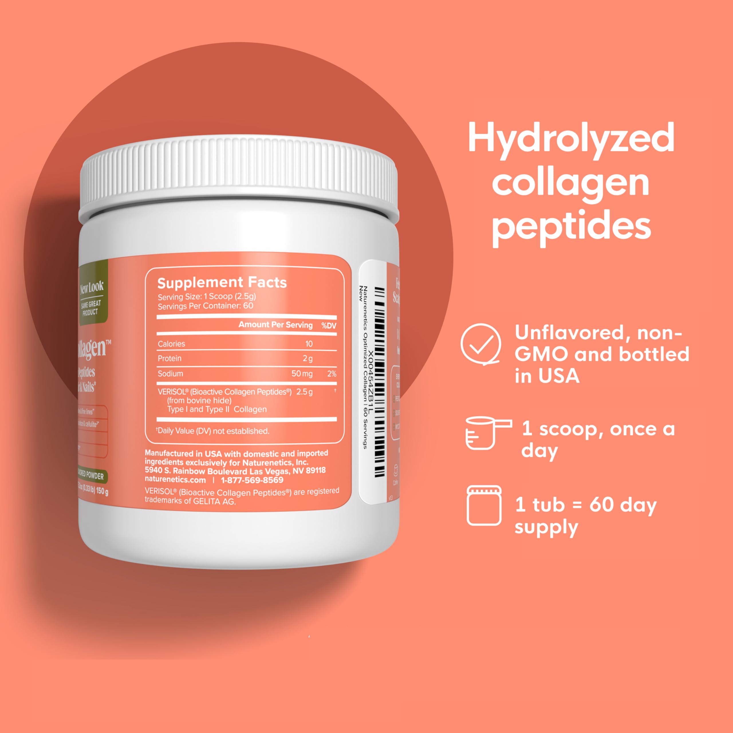 Collagen Peptides Powder for Hair, Skin & Nails - Hydrolyzed, Unflavored — Amazon image 2