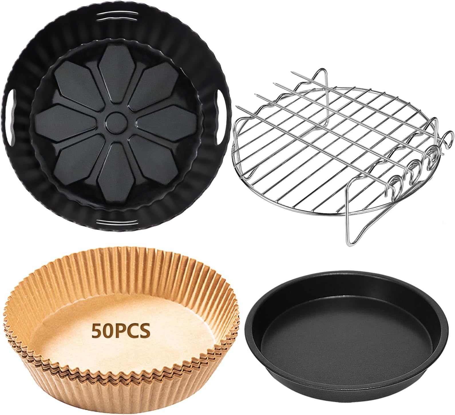 2x Airfryer Silikonform Schwarz - Für Philips NA229 & Russell Hobbs | BPA-frei & Hitzebeständig