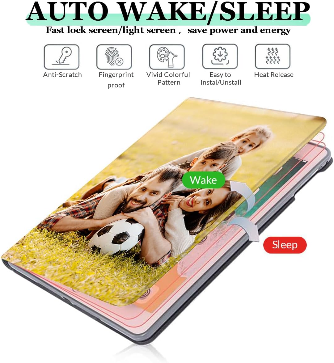 Custom Case for iPad Pro 13 Inch (M5/M4) 2025/2024 Personalized Photo Logo Picture Image Name Text Smart Premium Folio Stand PU Leather Cover Auto Sleep/Wake Microfiber Lining Soft TPU Back