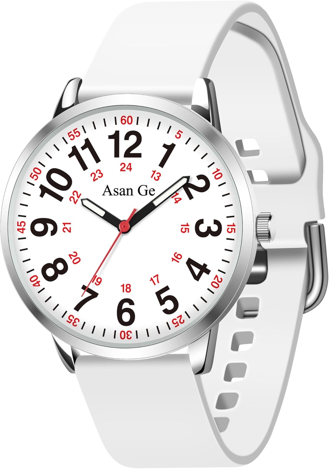 Asan Ge Nurse Watch for Nurse Medical Professionals Students Doctors Women Men Waterproof Watch 24 Hour Military Time Luminouse Easy to Read Dial with Second Hand