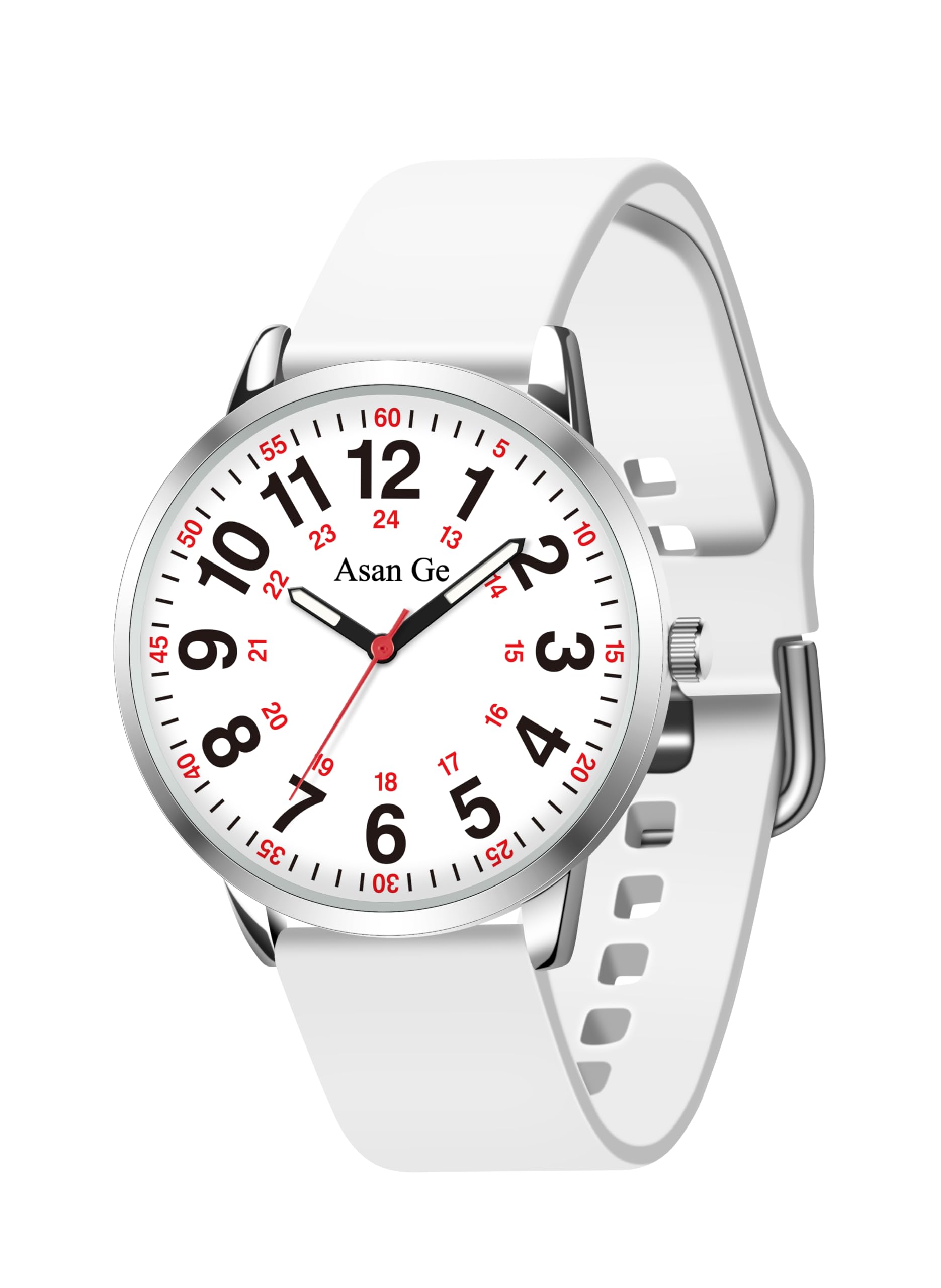 Nurse Watch for Nurse Medical Professionals Students Doctors Women Men Waterproof Watch 24 Hour Military Time Luminouse Easy to Read Dial with Second Hand