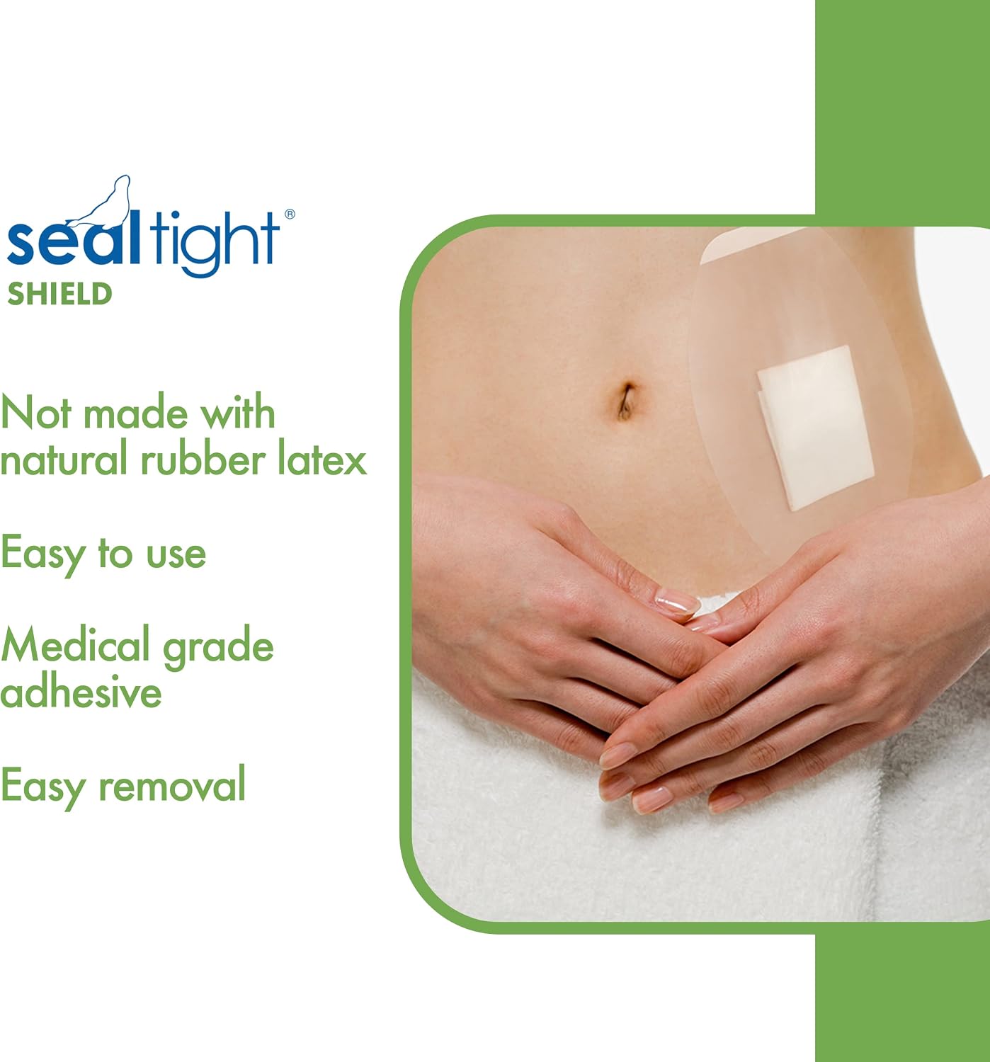 Seal-Tight Shield - Transparent, Waterproof Wound Dressing Patch - Protector for Shower and Swimming - 5 Pack