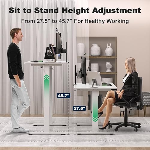 Miniatura 3 de Escritorio eléctrico de altura ajustable, mesa de trabajo para juegos de oficina en casa, escritorio ergonómico para sentarse a estar de pie,