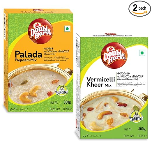 Double Horse Sweet Surprise Payasam Combo (Pack of 2) | Palada Payasam Mix 300g & Vermicelli kheer mix 300g