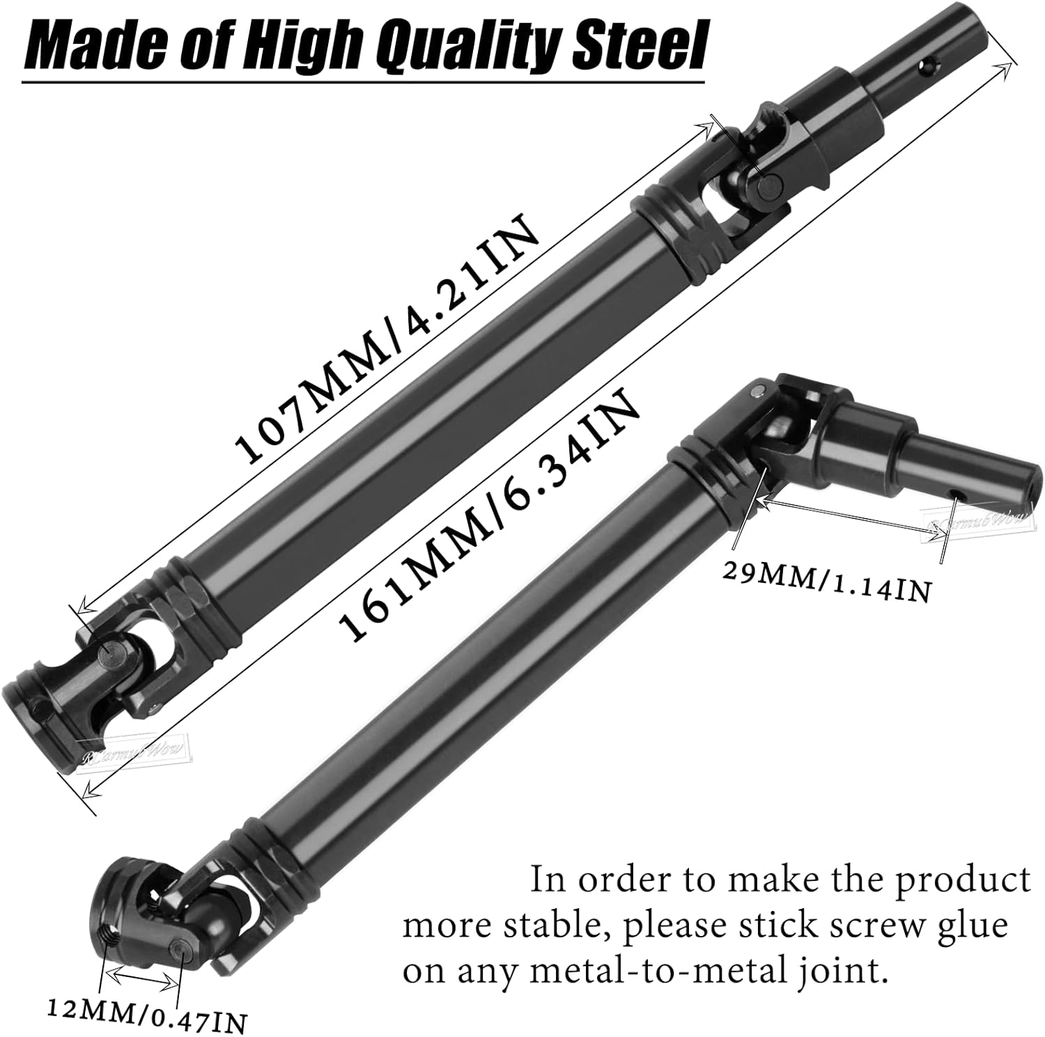 RC Driveshafts w/Wheel Hex Upgrades Part for 1/10 Kraton 4x4 4S V2 BLX,Outcast 4x4 4S V2 BLX(Only Fit for V2),Harden Steel 45# Front Rear CVD Axles & Wheel Hex Hub,4PCS,Black w/Black