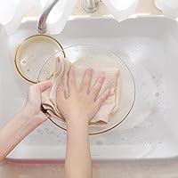 Vista 4 de Homaxy Trapos de cocina de 100% algodón, tejido de punto gofre, ultrasuaves, absorbentes y de secado rápido, 12 x 12 pulgadas, paquete de 6, beige