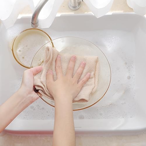 Miniatura 4 de Homaxy Trapo de cocina 100% algodón, tejido gofre, ultra suaves, absorbentes, de secado rápido