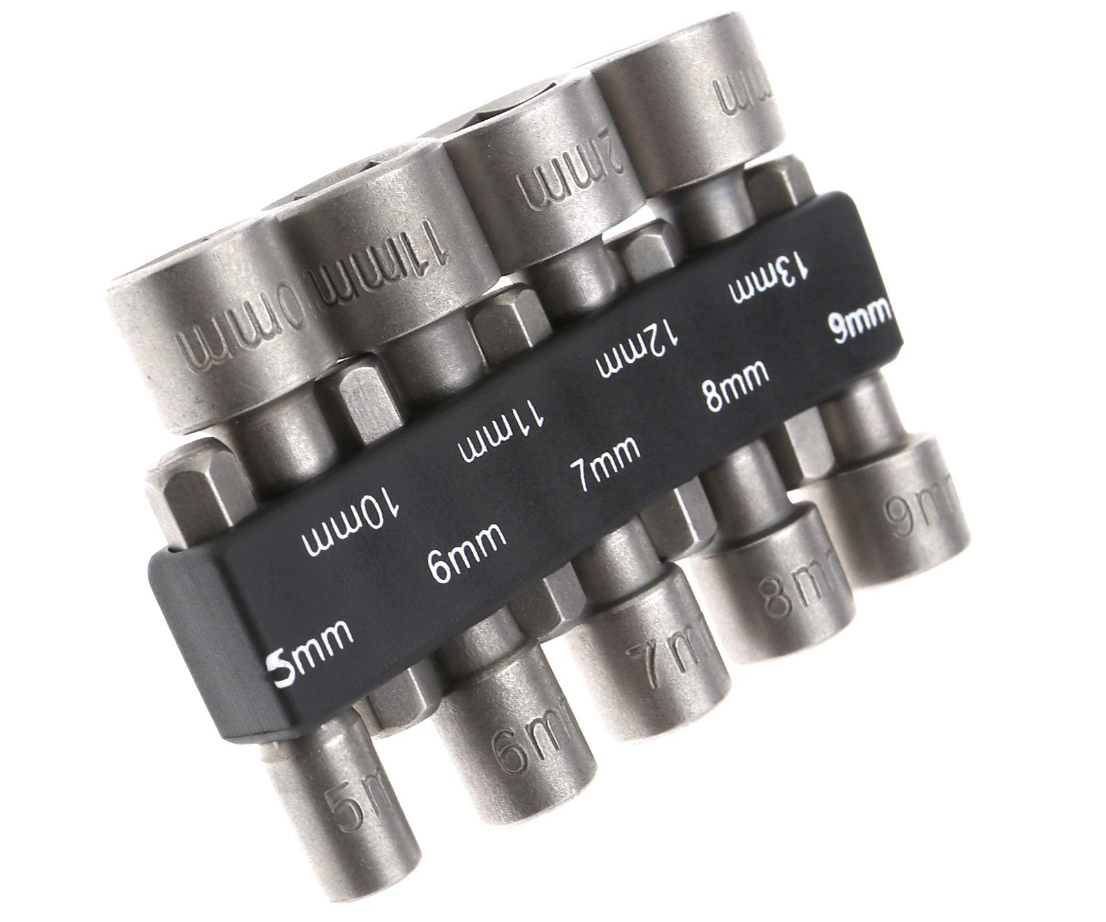 Create idea Paquete de 9 1/4 "Tuerca Driver Set Adaptador de Socket M¨¦trico Socket Broca de Impacto 5mm a 13mm Herramienta