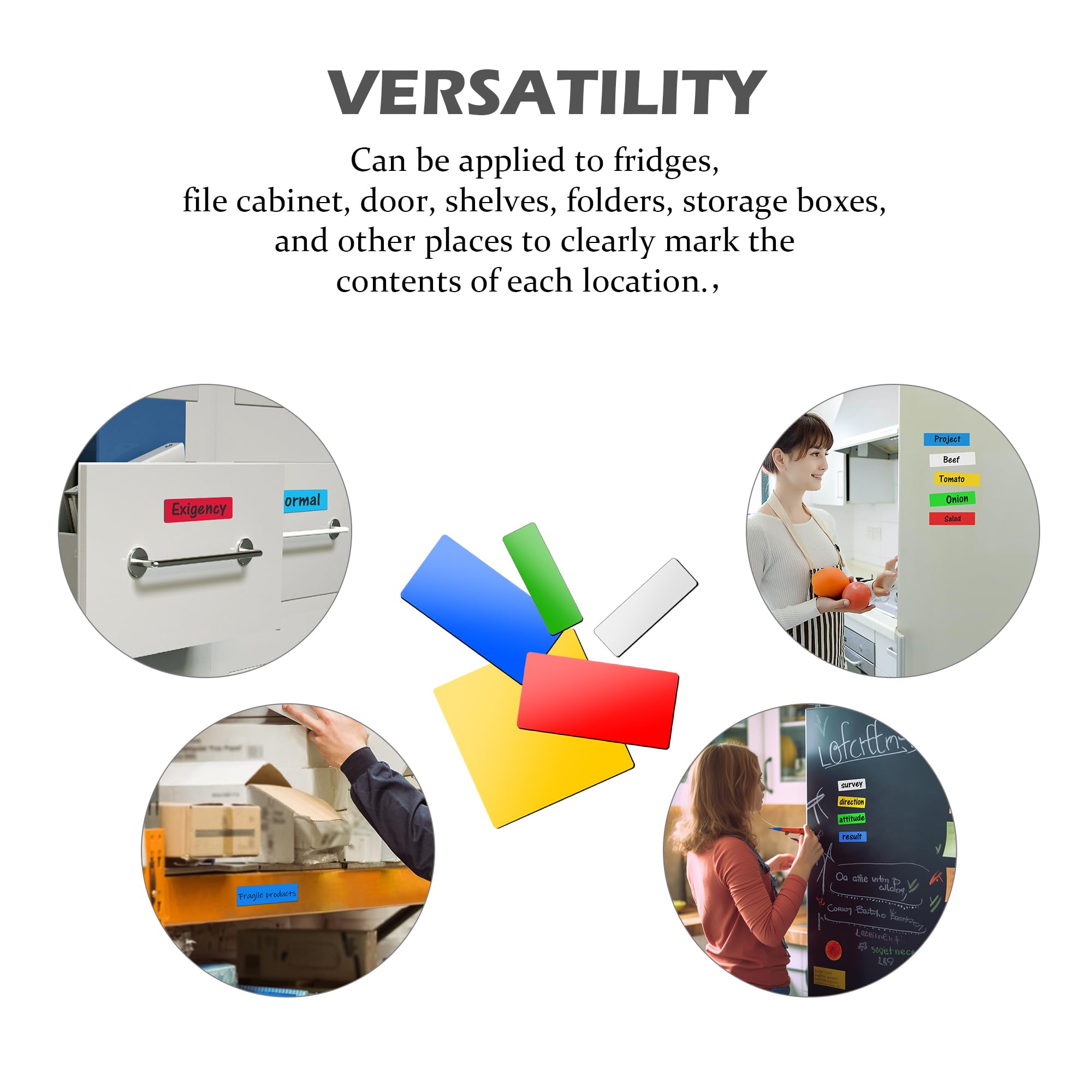 Realth Magnetic Dry Erase Labels, Blue, 2.5CM x 7.6CM - 60Pcs - Image 3